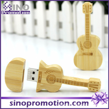 Atacado de madeira em miniatura guitarra USB Flash Drive 8GB